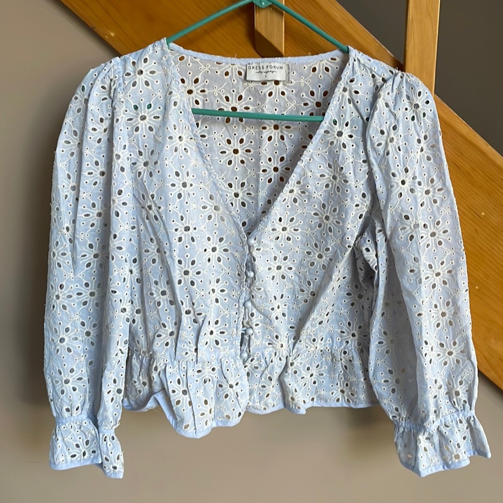 Blue cut out top